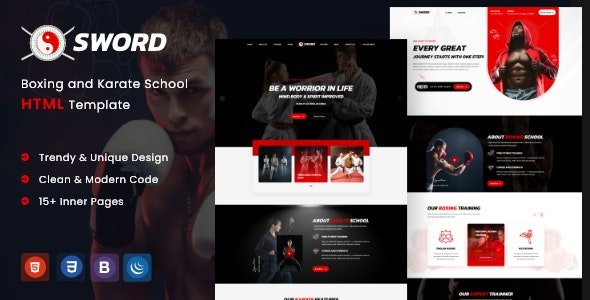 SWORD - Mixed Boxing Martial Arts HTML Template - 36094227