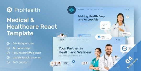 Medical and Healthcare ReactJS Template