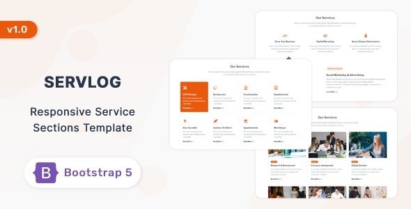 Bootstrap 5 Service & Features Section Template