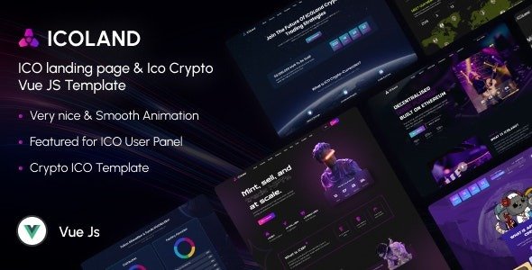 ICO landing page & ICO Crypto Vue Js Template