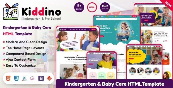 Kids, Children, School & Kindergarten HTML Template