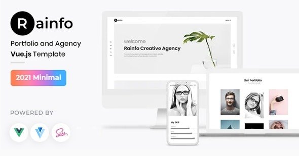 Vue JS Minimal Agency and Portfolio Template