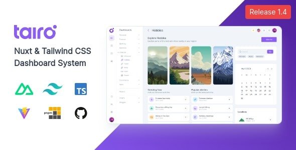 Multipurpose Nuxt Tailwind CSS Dashboard System